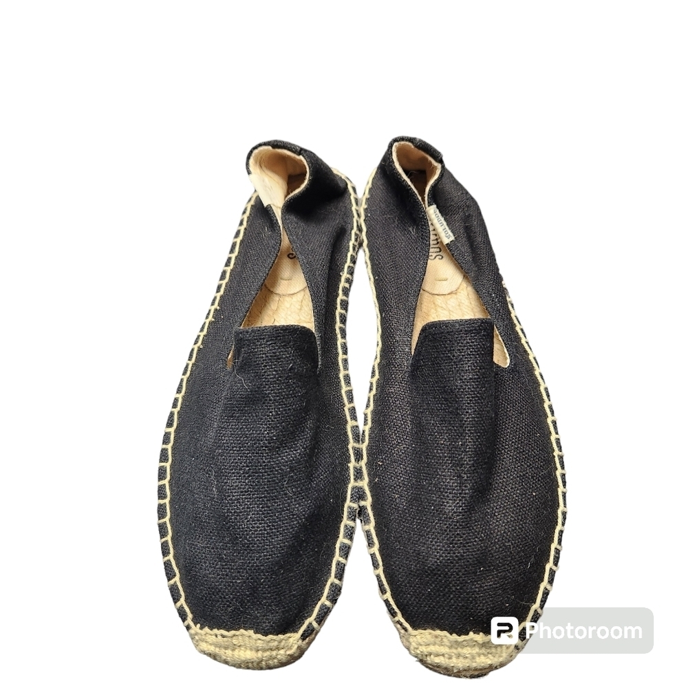 Soludos Platform Smoking Slipper Black Sz. 8 ESPADRILLES